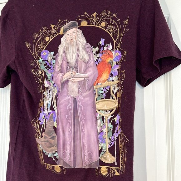 Rare Harry Potter Collection Albus Dumbledore Phoenix Embroidered T-shirt - Picture 7 of 9